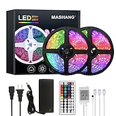 رخيصةأون أضواء الشريط للماء-20 م 4x5 م شرائط قابلة للانثناء لأضواء LED مجموعات ضوء أضواء RGB بشكل شريط 1200 المصابيح 2835 SMD 8 ملم 1SET RGB عيد الميلاد رأس السنة ضد الماء قابل للقص ديكور 100-240 V / اللصق التلقي