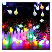 cheap Solar String Lights-Outdoor Solar String Light Solar LED String Lights Matte Bulb Warm White Colorful White 8 Mode Outdoor Waterproof 7M 50LEDs Fairy Lights Christmas Wedding Holiday Decoration Lights Garden Light
