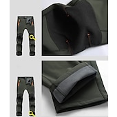 billiga Botten-Herr Vandringsbyxor Fleecefodrade byxor Softshell-byxor Vinter Utomhus Håller värmen Vindtät Vattenavvisande Multi Pocket Underdelar Elastisk midja Ficka med blixtlås Herrgrå Armégrön Jakt Skidåkning