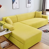 baratos Cobertura de Sofa-capas de sofá à prova de poeira todo-poderosas, elásticas, em forma de l, capa de sofá em tecido supermacio, cor de vinho, com uma capa de reforço grátis, capa de sofá moderna para sala de estar,
