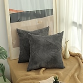 preiswerte Kissen-Trends-Dekorative Wurfkissen, 1 Stück, schlichter Cord-Kissenbezug, einfacher Maisstreifen-Kissenbezug, reine Farbe, Plüschkissen, mehrfarbig, Sofa-Umarmungskissenbezug, rosa, blau, salbeigrün, lila, gelb