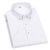 economico Camicie Button Down da uomo-Per uomo Camicie Camicia abbottonata Resistente alle rughe Camicia con colletto Stampe astratte Matrimonio Ufficio Nero Bianco Rosa Blu marino Manica corta Squadrata Per tutte le stagioni