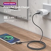 お買い得  スマホケーブル-マルチ充電ケーブル 60W 3.3フィート 6.6フィート USBCからLightning/マイクロ/USBC 3 A 急速充電 ナイロン編組 耐久 磁石バックル 用途 サムスン Xiaomi Huawei 携帯電話アクセサリー