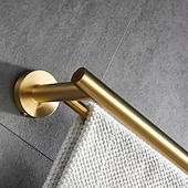 economico Portasciugamani-portasciugamani per bagno, portasciugamani in acciaio inossidabile a parete hardware per bagno a 2 livelli (oro / cromo / nero / nichel spazzolato)