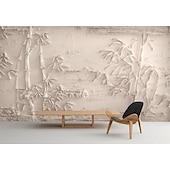 tanie rzeźba tapety-Fototapeta tapeta naklejka ścienna pokrywająca drukuj skórka i kij samoprzylepna tłoczona bambusa las pvc/winyl home decor