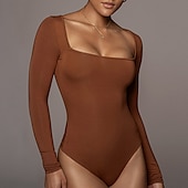 billiga Danskläder till latindans-Latinamerikansk dans Trikot / Onesie Ren Färg Dam Träning Dagliga kläder Långärmad Polyester