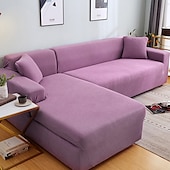 baratos Cobertura de Sofa-capas de sofá à prova de poeira todo-poderosas, elásticas, em forma de l, capa de sofá em tecido supermacio, cor de vinho, com uma capa de reforço grátis, capa de sofá moderna para sala de estar,