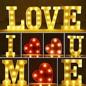 cheap Decorative Lights-LED Letter Lights Sign 26 Letters Alphabet Light Up Letters Sign for Night Light Wedding Birthday Party Battery Powered Christmas Dorm Lamp Home Bar Decoration