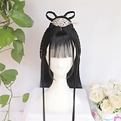 cheap Party Wigs-Vintage Wig Chinese Ancient Style Wig Modelling Wig Hanfu Multi-Purpose Ancient Costume Whole Wig Cap Custom Product Carnival Wig