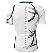abordables Maillots pour hommes-Homme Maillot Velo Cyclisme Manche Courte Cyclisme Maillot Top avec 3 poches arrière VTT Vélo tout terrain Vélo Route Respirable Séchage rapide Résistant aux ultraviolets Zip frontal Blanche Jaune