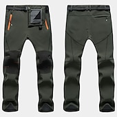 billiga Botten-Herr Vandringsbyxor Fleecefodrade byxor Softshell-byxor Vinter Utomhus Håller värmen Vindtät Vattenavvisande Multi Pocket Underdelar Elastisk midja Ficka med blixtlås Herrgrå Armégrön Jakt Skidåkning