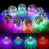 cheap Solar String Lights-Elegant Wedding Party Reception Solar LED String Lights - Moroccan Ball Outdoor Garden Lights, Waterproof 10M-50LED, 7M-30LED, 5M-20LED Globe Lanterns for Home Decoration