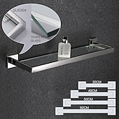 halpa Kylpyhuoneen hyllyt-Kylpyhuonehylly / Kylpyhuonesetti Säädettävä pituus / Uusi malli / Luova Nykyaikainen / Moderni Ruostumaton teräs / Karkaistu lasi / Metalli 1kpl - Kylpyhuone Seinäasennus