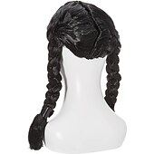 baratos Perucas de Casal-Perucas cosplay Preta Encaracolado Reta natural Cabelo Sintético Curto / Longo perucas Homens / Mulheres perucas Para festa