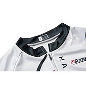 abordables Maillots pour hommes-Homme Maillot Velo Cyclisme Manche Courte Cyclisme Maillot Top avec 3 poches arrière VTT Vélo tout terrain Vélo Route Respirable Séchage rapide Résistant aux ultraviolets Zip frontal Blanche Jaune