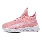 cheap Kids&#039; Athletic shoes-Kids&#039; Black Breathable Mesh Running Sneakers with Lace-Up Design and Bold Letter Print - Comfortable Athletic Shoes for Boys