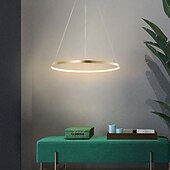 cheap Circle Design-1-Light LED Pendant Light 40cm 60cm 80cm Aluminum Acrylic Circle Gold White Black Painted Finishes Dimmable for Modern Simple Home Kitchen Bedroom 25W 38W 50W ONLY DIMMABLE WITH REMOTE CONTROL