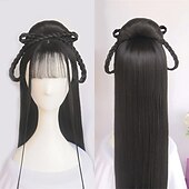 levne Párty paruky-Vintage paruka čínský starobylý styl paruka modelovací paruka Hanfu vícúčelový starobylý kostým celá paruka víčko zakázkový produkt halloween paruky