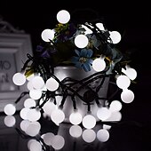 cheap Solar String Lights-Outdoor Solar String Light Solar LED String Lights Matte Bulb Warm White Colorful White 8 Mode Outdoor Waterproof 7M 50LEDs Fairy Lights Christmas Wedding Holiday Decoration Lights Garden Light