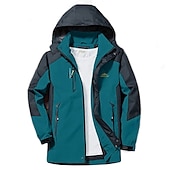baratos Casacos Leves, Polares &amp; Caminhada-Homens Casaco com capuz Jaqueta Caminhada Softshell Quebra-Vento de Trilha Verão Ao ar livre Retalhos Prova-de-Água A Prova de Vento Secagem Rápida Leve Jaqueta Blusas Zíper Visível de Comprimento