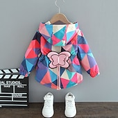 tanie Dziecięce kurtki na zewnątrz-Dla dziewczynek 3D Motyl Trenczy Płaszcz Długi rękaw Jesień Zima Śłodkie Sportowy Dzieci 2-6 lata Urlop Ulica Regularny