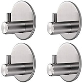 economico Ganci porta accappatoio-ganci da parete 4 pezzi autoadesivi durevoli appendiabiti da parete in acciaio inossidabile 304 impermeabili antiruggine per bagni cucina 3m