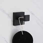 billige Garderobekroker-multifunksjons kappekrok, moderne stil, 304 rustfritt stål, 4-farget sort, krom, børstet, gull - veggmontert for bad og soverom