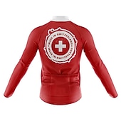 abordables Maillots Hombre-Hombre Maillot de Ciclismo Estampado Letra y Número Rusia Manga Larga Bicicleta Maillot Camiseta con 3 bolsillos traseros MTB Bicicleta Montaña Ciclismo Carretera Secado rápido Transpirabilidad Suave