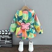 tanie Dziecięce kurtki na zewnątrz-Dla dziewczynek 3D Motyl Trenczy Płaszcz Długi rękaw Jesień Zima Śłodkie Sportowy Dzieci 2-6 lata Urlop Ulica Regularny