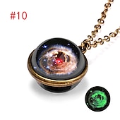 cheap Necklaces &amp; pendants-farjing planet necklace, glow in the dark galaxy system double sided glass dome planet necklace pendant jewelry gift