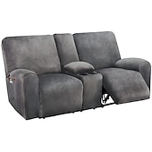 economico Poltrone reclinabili e poltrone wingback-copridivano reclinabile per divano a due posti con copriconsolle centrale, copridivano reclinabile per divano a due posti in velluto bordeaux elasticizzato, copridivano reclinabile per divano a due