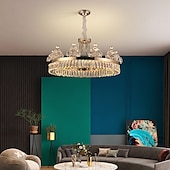 cheap Chandeliers-LED Pendant Light 60 cm Lantern Design Chandelier Stainless Steel Electroplated Modern 220-240V