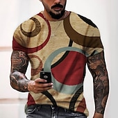 お買い得  メンズプラスサイズTシャツ-男性用 プラスサイズ シャツ ビッグアンドトール グラフィック クルーネック プリント 半袖 夏 デザイナー カジュアル 大きくて背が高い 日常 祝日 トップの