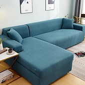 baratos Cobertura de Sofa-capas de sofá à prova de poeira todo-poderosas, elásticas, em forma de l, capa de sofá em tecido supermacio, cor de vinho, com uma capa de reforço grátis, capa de sofá moderna para sala de estar,