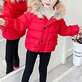 billige Jente&#039;s dun- og parka-jakke-Unisex Gutt Jente 3D عادي Jakke Dun Langermet Høst Vinter Aktiv Mote Grunnleggende Barn 2-6 år Skole Feriereise Gate Normal
