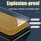 abordables Protectores de pantalla para iPhone-3 paquetes Protector de Pantalla Para Apple iPhone 16 iPhone 15 Pro Max Plus iPhone 14 13 12 11 Pro Max Mini X XR XS Max 8 7 Plus Vidrio Templado Anti-Huellas Alta definición (HD) Anti-Arañazos