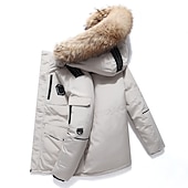 preiswerte Daunenjacken &amp; Parkas für Herren-Herren Wintermantel Winterjacke Daunenjacke 90% weiße Entendaunen Windundurchlässig Warm Winter Schwarz Weiß Rote Pufferjacke