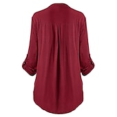 preiswerte Damen Arbeitsoberteile-Damen Hemd Spitzenhemd Tunika Hemdbluse elegant Urlaub Damen einfarbig Blumenspitze Häkel Langarm normale Oberteile Hemdkragen Party Casual Alltag Schwarz Weiß Wein Mintgrün