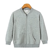 voordelige Bovenkleding-Uniseks Jongens Voor meisjes 3D Effen Jas Jack Lange mouw Herfst Actief Basic Kinderen 3-13 jaar Vakantie Straat Normale pasvorm