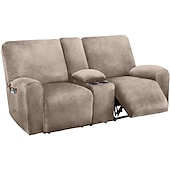 economico Poltrone reclinabili e poltrone wingback-copridivano reclinabile per divano a due posti con copriconsolle centrale, copridivano reclinabile per divano a due posti in velluto bordeaux elasticizzato, copridivano reclinabile per divano a due