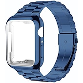billige Apple Watch-bånd-Lenkearmbånd Kompatibel med Apple Watch-klokkereim med Case Metalllås Spenne Rustfritt stål Erstatningsklokkerem til 38mm 40mm 41mm 42mm 44mm 45mm 49mm iwatch Series Ultra 8 7 6 SE 5 4 3 2 1