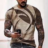 お買い得  メンズプラスサイズTシャツ-男性用 プラスサイズ シャツ ビッグアンドトール グラフィック クルーネック プリント 半袖 夏 デザイナー カジュアル 大きくて背が高い 日常 祝日 トップの
