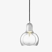 abordables Suspension-LED pendentif lumière personnalité simple grande ampoule lustre restaurant créatif barre lumineuse chambre lustre en verre à tête unique