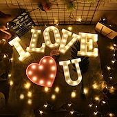cheap Decorative Lights-LED Letter Lights Sign 26 Letters Alphabet Light Up Letters Sign for Night Light Wedding Birthday Party Battery Powered Christmas Dorm Lamp Home Bar Decoration