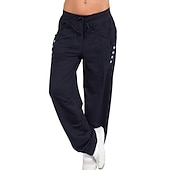 voordelige Broek-Dames Joggers Joggerbroek Cargohosen Trekkoord Zijzakken Hoge taille Broeken Casual Winter Ademend Sneldrogend Vochtregelerend Zumba Buikdans Yoga Sportkleding Sportkleding Marine Lichtgrijs / Harem