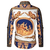 voordelige westernhemden voor heren-Voor heren Grafisch Overhemd Westers overhemd Cowboyshirt Lange mouw Modieus Ontwerper Klassiek Dagelijks Strijkijzer Geel