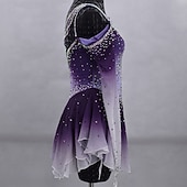 economico Abiti da Pattinaggio Artistico-Vestito da pattinaggio artistico Per donna Da ragazza Pattinaggio sul ghiaccio Vestiti Completi Grigio Croce posteriore Retato Elastene Elevata elasticità Addestramento Competizione Vestiti da