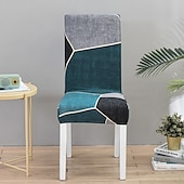 abordables Couverture de chaise de salle à manger-Housse de chaise de cuisine extensible housse de siège de chaise élastique pour salle à manger fête d&#039;hôtel douce durable lavable