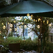 cheap Solar String Lights-Solar Outdoor Waterproof LED String Lights 5M 3.5M G50 Retro Bulb Patio lights Christmas Dorm Party Lights Street Garden Wedding Decorative