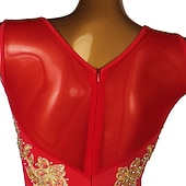 preiswerte Turnierkleid-Lateinamerikanischer Tanz Kleid Quaste Kristalle / Strasssteine Damen Leistung Alltagskleidung Ärmellos Spandex